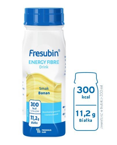 
                                                                                                      Fresubin  ENERGY FIBRE Drink, smak bananowy, 4x200 ml  - Fresubin                                                                      