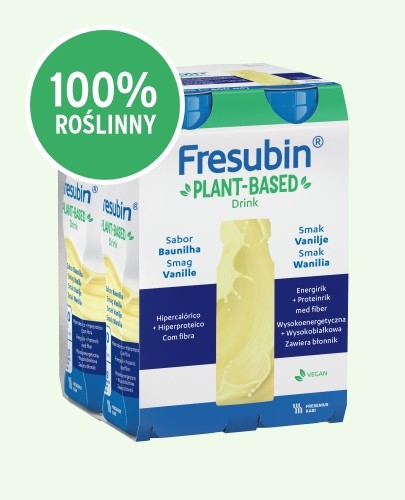 
                                                                                                      Fresubin PLANT-BASED Drink, smak waniliowy, 4x200 ml - Data Ważności 09.2025 - Fresubin                                                                      