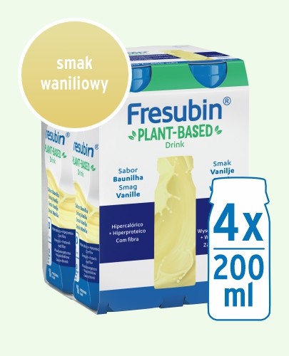 
                                                                                                      Fresubin PLANT-BASED Drink, smak waniliowy, 4x200 ml - Data Ważności 09.2025 - Fresubin                                                                      